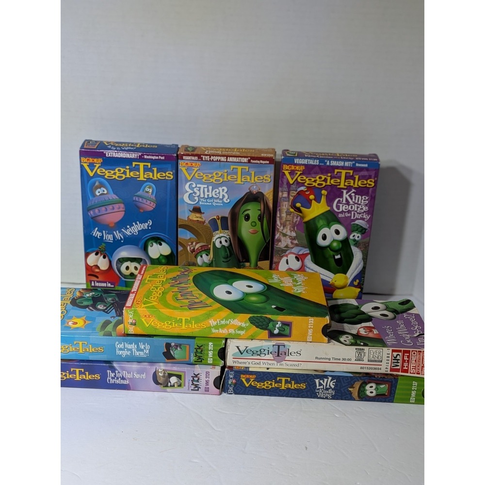 Vintage VeggieTales VHS Tapes  Lot 7 Are You My Neighbor Ester Christmas Y2k Vtg